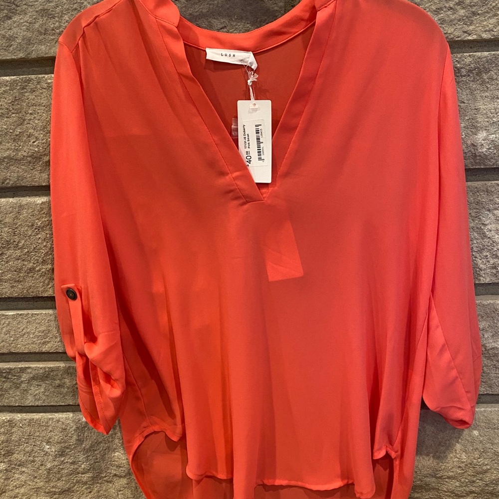 New Lush Pink Drapey Blouse sz S